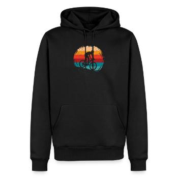 Mountainbike Vintage Retro MTB Downhill Biking Rad - Männer Premium Bio Hoodie - Schwarz - Vorne - Nico (187cm)