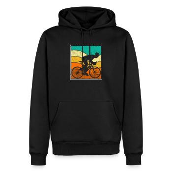 Vélo de route Vélo de route Vélo de route Vintage Cyclisme Biker - Sweat à capuche Premium bio Homme - noir - Devant - Nico (187cm)