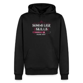Dégustation de vin de sommelier - Sweat à capuche Premium bio Homme - noir - Devant - Nico (187cm)