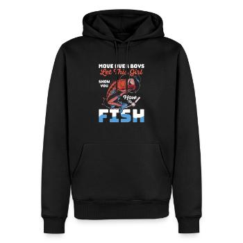 Move Over Boys Let This Girl Show You How To Fish - Männer Premium Bio Hoodie - Schwarz - Vorne - Nico (187cm)