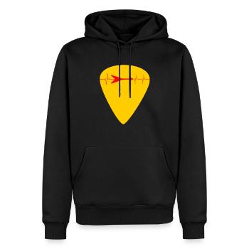 rythme cardiaque battement cœur guitare - Sweat à capuche Premium bio Homme - noir - Devant - Nico (187cm)