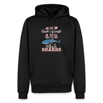 Never Underestimate A Girl Who Loves Whale Sharks - Männer Premium Bio Hoodie - Schwarz - Vorne - Nico (187cm)