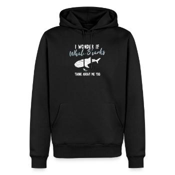 I Wonder If Whale Sharks Think About Me Too Cute W - Männer Premium Bio Hoodie - Schwarz - Vorne - Nico (187cm)
