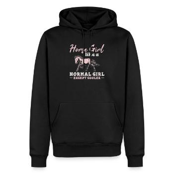 Fille de cheval comme une fille normale sauf Cooler Horseb - Sweat à capuche Premium bio Homme - noir - Devant - Nico (187cm)