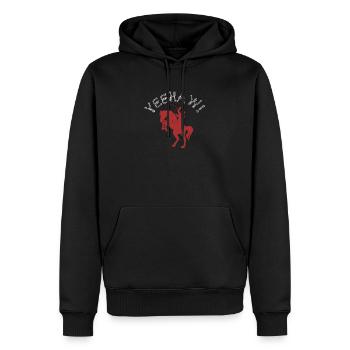 Yeehaw Cowboy Western Land Vintage Rodeo Reiten - Männer Premium Bio Hoodie - Schwarz - Vorne - Nico (187cm)