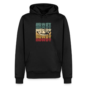 Howdy Cownboy Western Texas Rodeo Lover Taureau - Sweat à capuche Premium bio Homme - noir - Devant - Nico (187cm)
