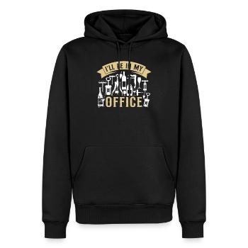 Dégustation de vin de sommelier - Sweat à capuche Premium bio Homme - noir - Devant - Nico (187cm)