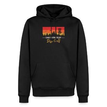 Facilement distrait par disc golf drôle frisbee golf - Sweat à capuche Premium bio Homme - noir - Devant - Nico (187cm)