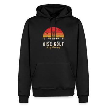 Disc Golf Is My Therapy Funny Frisbee Golf Disc Go - Männer Premium Bio Hoodie - Schwarz - Vorne - Nico (187cm)
