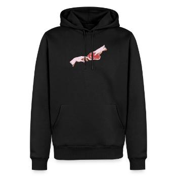 Meatcore Ästhetik Weirdcore Schöpfung von Adam Mea - Männer Premium Bio Hoodie - Schwarz - Vorne - Nico (187cm)