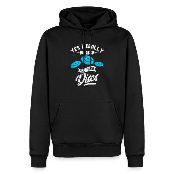 Yes I Really Do Need All These Discs Disc Golf Fri - Männer Premium Bio Hoodie - Schwarz - Vorne - Nico (187cm)