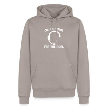 Je suis juste ici pour les indices, technicien de scène - Sweat à capuche Premium bio Homme - taupe - Devant - Nico (187cm)
