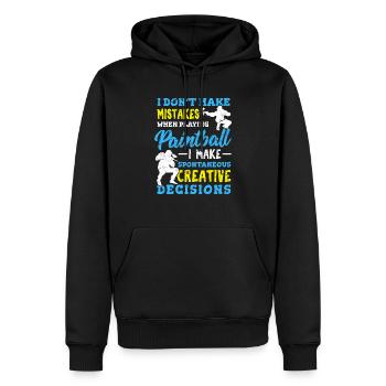 I Don't Make Mistakes When Playing Paintball Funny - Men’s Premium Organic Hoodie - black - Front - Nico (187cm)