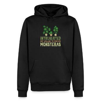 Introverted But Willing To Discuss Monsteras Monst - Männer Premium Bio Hoodie - Schwarz - Vorne - Nico (187cm)