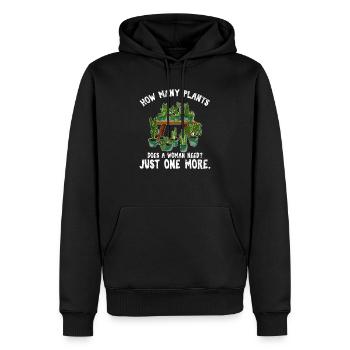 How Many Plants Does A Woman Need? Just One More C - Men’s Premium Organic Hoodie - black - Front - Nico (187cm)