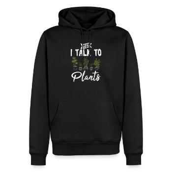 Oui, je parle à des plantes Propriétaire de plantes succulentes Drôle P - Sweat à capuche Premium bio Homme - noir - Devant - Nico (187cm)