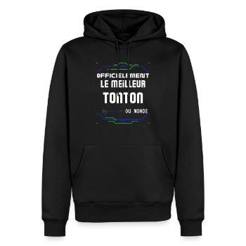 Le Meilleur Tonton Ou Monde Pour Tonton Oncle - Men’s Premium Organic Hoodie - black - Front - Nico (187cm)