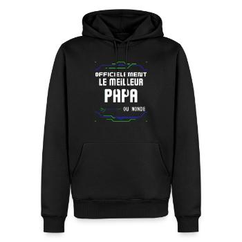Le Meilleur Papa Cadeau de Noël pour Père - Men’s Premium Organic Hoodie - black - Front - Nico (187cm)