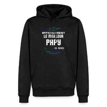 Le Meilleur Papy Cadeau Pour Grand Père ou Papi - Men’s Premium Organic Hoodie - black - Front - Nico (187cm)