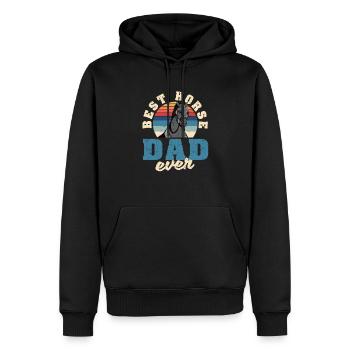 Best Horse Dad Ever Funny Riding Mann Vatertag - Männer Premium Bio Hoodie - Schwarz - Vorne - Nico (187cm)