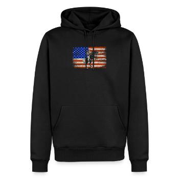 USA Flag Cowboy Roping Équitation américaine - Sweat à capuche Premium bio Homme - noir - Devant - Nico (187cm)