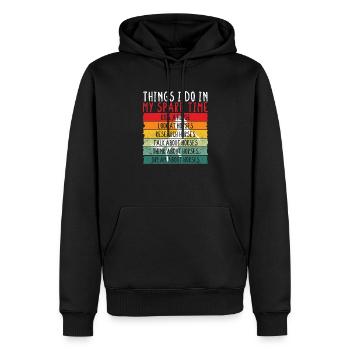 Drôles de chevaux chevauchant des choses que je dans mon - Sweat à capuche Premium bio Homme - noir - Devant - Nico (187cm)
