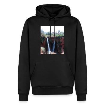 Fontaines d’Ouzoud 2 - Sweat à capuche Premium bio Homme - noir - Devant - Nico (187cm)
