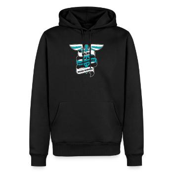 Infirmier - Sweat à capuche Premium bio Homme - noir - Devant - Nico (187cm)