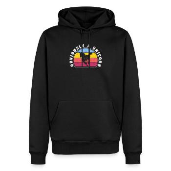 Évidemment un drôle de cheval licorne - Sweat à capuche Premium bio Homme - noir - Devant - Nico (187cm)