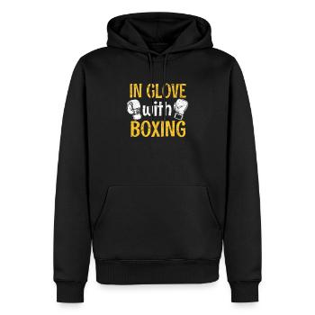 In Glove With Boxing Funny Boxing Lover Coach Woma - Men’s Premium Organic Hoodie - black - Front - Nico (187cm)