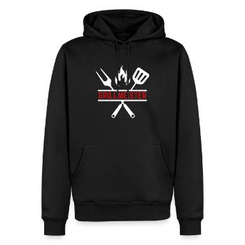 grillmeister - Männer Premium Bio Hoodie - Schwarz - Vorne - Nico (187cm)