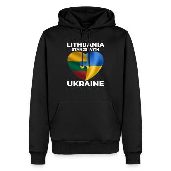 Litauen unterstützt die Ukraine - Männer Premium Bio Hoodie - Schwarz - Vorne - Nico (187cm)