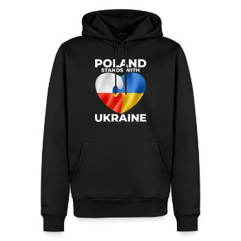 Polen unterstützt die Ukraine - Männer Premium Bio Hoodie - Schwarz - Vorne - Nico (187cm)