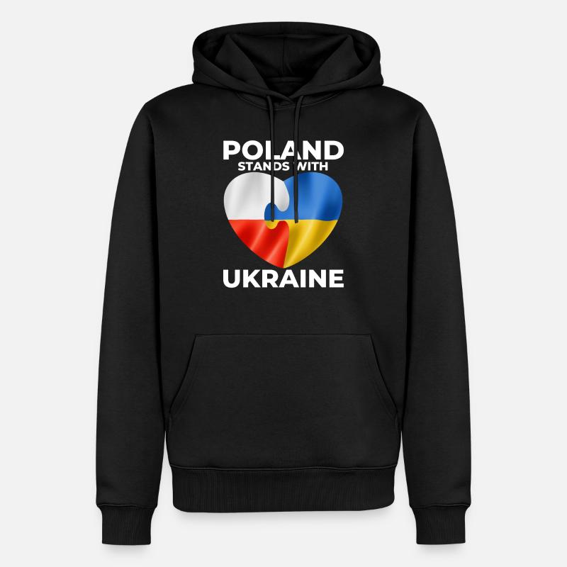 La Pologne soutient l’Ukraine - Sweat à capuche Premium bio Homme - noir