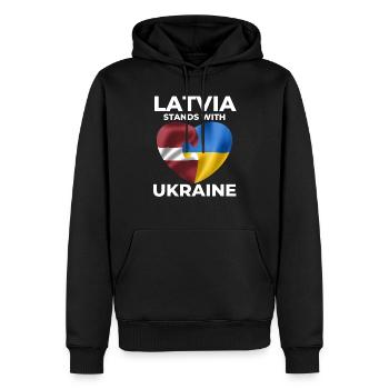 Lettland unterstützt die Ukraine - Männer Premium Bio Hoodie - Schwarz - Vorne - Nico (187cm)