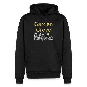 Garden Grove California - Sweat à capuche Premium bio Homme - noir - Devant - Nico (187cm)
