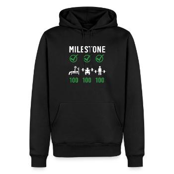Gym Deadlifts Workout love - ma déroute de fitness de passe-temps - Sweat à capuche Premium bio Homme - noir - Devant - Nico (187cm)