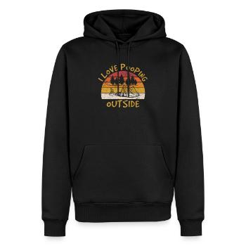I Love Pooping Outside Funny Camping Hiking Camper - Männer Premium Bio Hoodie - Schwarz - Vorne - Nico (187cm)