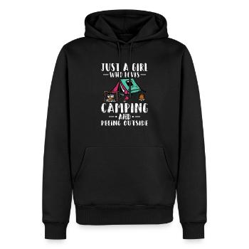 Just A Girl Who Loves Camping & Peeing Outside Fun - Männer Premium Bio Hoodie - Schwarz - Vorne - Nico (187cm)