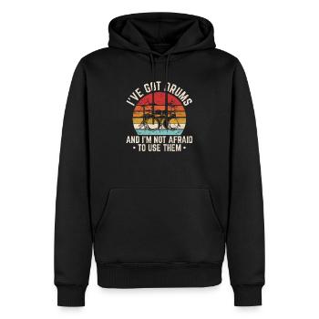 I've Got Drums Funny Drummer Percussion Drummer Ba - Männer Premium Bio Hoodie - Schwarz - Vorne - Nico (187cm)