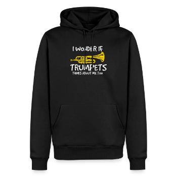 I Wonder If Trumpets Think About Me Too Funny Trum - Männer Premium Bio Hoodie - Schwarz - Vorne - Nico (187cm)