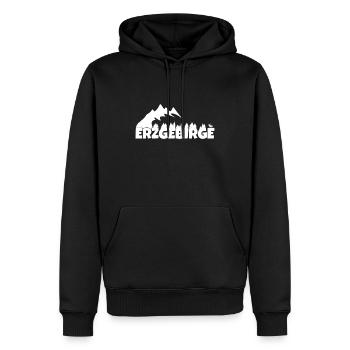 Erzgebirge ist meine Heimat - Männer Premium Bio Hoodie - Schwarz - Vorne - Nico (187cm)