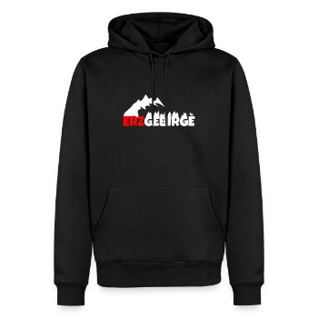 Erzgebirge ist meine Heimat - Männer Premium Bio Hoodie - Schwarz - Vorne - Nico (187cm)