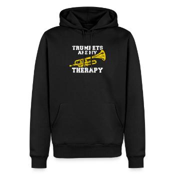Les trompettes sont ma thérapie Drôle d’amant de trompette Marchi - Sweat à capuche Premium bio Homme - noir - Devant - Nico (187cm)
