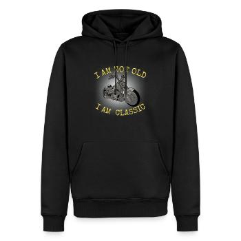 Ich bin nicht alt Ich bin klassisch - Männer Premium Bio Hoodie - Schwarz - Vorne - Nico (187cm)