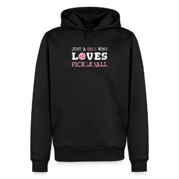 Just A Girl Who Loves Pickleball Player Women Moth - Männer Premium Bio Hoodie - Schwarz - Vorne - Nico (187cm)