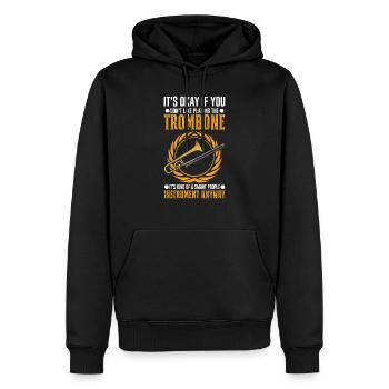 Trombone Cadeau Trombone Joueur Tromboniste - Sweat à capuche Premium bio Homme - noir - Devant - Nico (187cm)