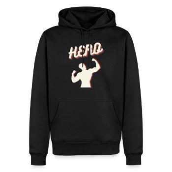 Gym Deadlifts Workout love - ma déroute de fitness de passe-temps - Sweat à capuche Premium bio Homme - noir - Devant - Nico (187cm)