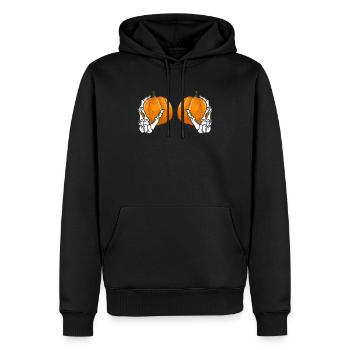 Kürbis Brüste Skelett Hände Lustige Halloween - Männer Premium Bio Hoodie - Schwarz - Vorne - Nico (187cm)