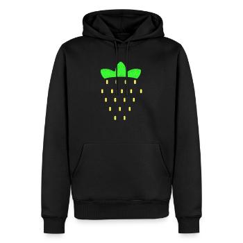 Costume de fraise Drôle Tendance Mignon Halloween - Sweat à capuche Premium bio Homme - noir - Devant - Nico (187cm)